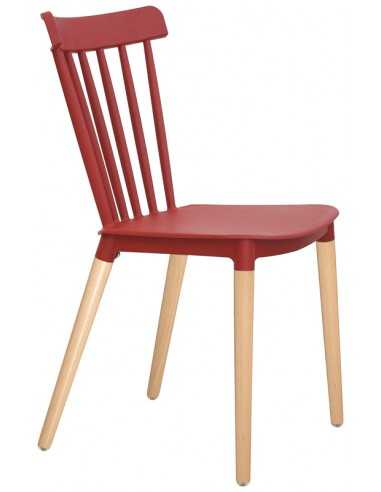 Silla para interior - Patas de madera - Concha...