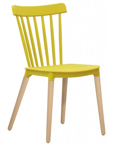 Chair for interior - Wooden legs - Polypropylene shell - Dimensions cm 43 x 40 x 84 h