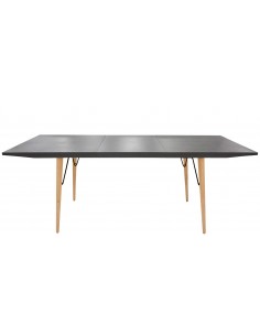 Indoor table - Painted metal and wood - Extensible top...