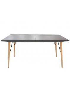 Indoor table - Painted metal and wood - Extensible top... 2