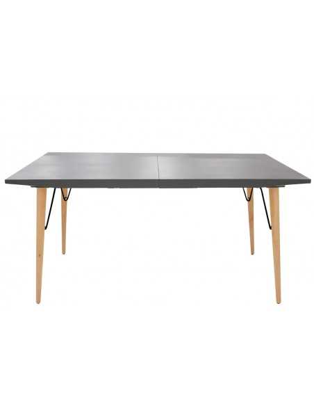 Mesa interior - Metal pintado y madera - Extensible parte superior hecho de Efecto de piedra MDF - cm 160/220 x 90 x 76 h