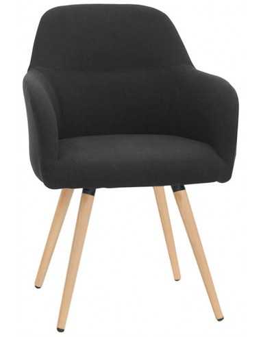Armchair - Wooden legs - Fabric or eco-leather...