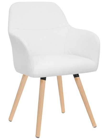 Poltrona da interno -  Gambe in legno - Rivestimento in tessuto o ecopelle- Dimensioni cm 57 x 51 x 85 h