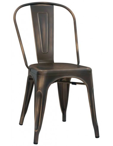 Interior chair - Structure in metal painted gun barrel effect - Dimensions cm 36 x 36 x 85 h