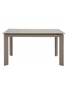 Indoor table - Crystal top thickness 8 mm - Lacquered MDF...