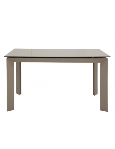 Indoor table - Crystal top thickness 8 mm - Lacquered MDF extensions - Dimensions cm 140+45+45 x 90 x 76 h