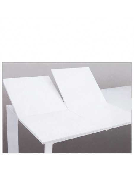 Indoor table - Crystal top thickness 8 mm - Lacquered MDF extensions - Dimensions cm 140+45+45 x 90 x 76 h