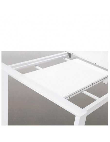 Tavolo per interno - Struttura in metallo verniciato - Piano allungabile in MDF laccato - Dimensioni cm 130+40+40 x 80 x 76 h