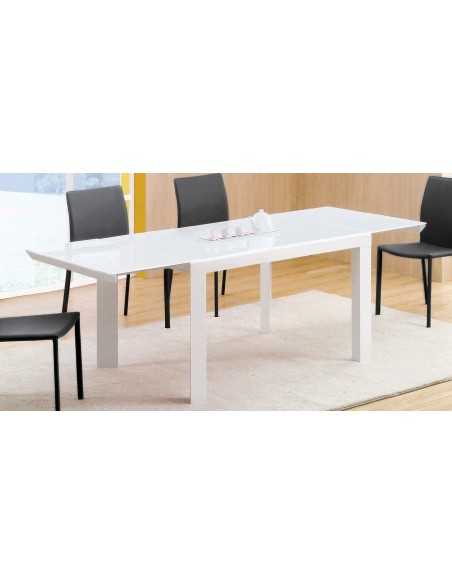 Tavolo per interno - Struttura in metallo verniciato - Piano allungabile in cristallo - Dimensioni cm 120+45+45 x 86 x 75 h