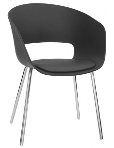 Sedia per interno - Struttura in metallo cromato -... 2