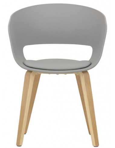 Chair for interior - Beech plywood - Polypropylene shell - Eco-leather cushion -cm 42 x 42 x 76 h