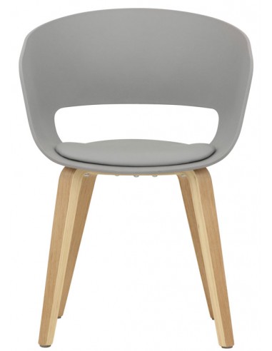 Chair for interior - Leña de haya - Concha de polipropileno - Cojín de cuero -cm 42 x 42 x 76 h