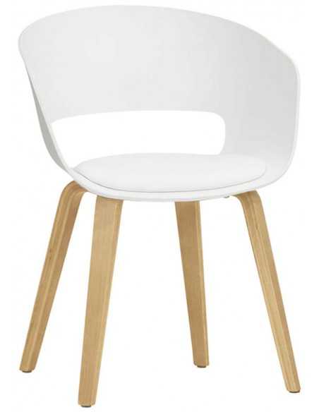 Chair for interior - Beech plywood - Polypropylene shell - Eco-leather cushion -cm 42 x 42 x 76 h