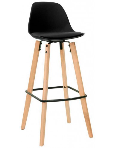 Internal stool - Painted wood and metal - Polypropylene shell - Eco-leather cushion - cm 39 x 33 x 99 h