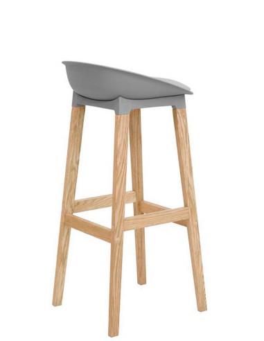 Stool for interior - Wood structure - Polypropylene shell - Eco-leather cushion - Dimensions cm 40 x 40 x 85 h