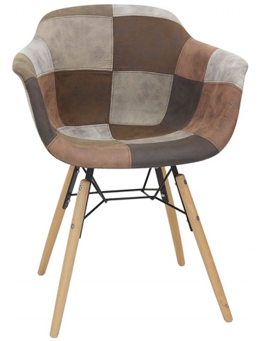 Sedia per interno - Struttura in legno e metallo verniciato - Rivestimento in tessuto - Dimensioni cm 44 x 40 x 80 h