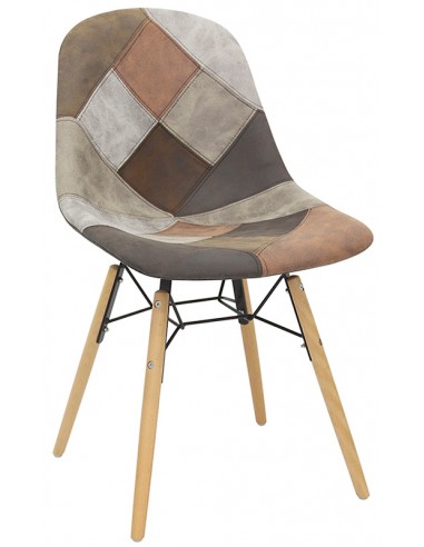Sedia per interno - Struttura in legno e metallo verniciato - Rivestimento in tessuto - Dimensioni cm 45 x 42 x 83 h