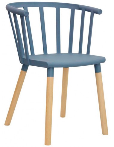 Chair for interior - Painted metal structure - Wood legs - Polypropylene shell - Dimensions cm 41 x 42 x 75 h