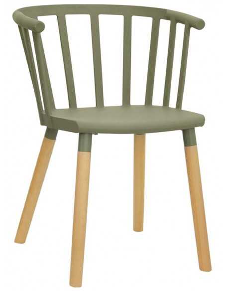 Chair for interior - Painted metal structure - Wood legs - Polypropylene shell - Dimensions cm 41 x 42 x 75 h