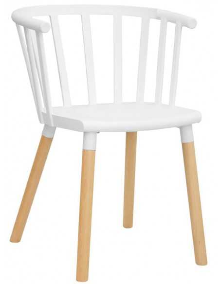 Chair for interior - Painted metal structure - Wood legs - Polypropylene shell - Dimensions cm 41 x 42 x 75 h