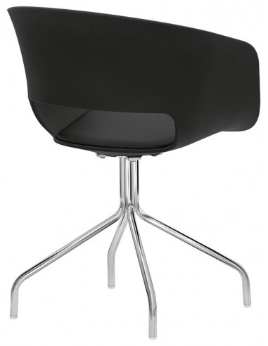 Interior chair - Chrome metal structure - Polypropylene shell - Eco-leather cushion - Dimensions cm 42 x 42 x 76 h