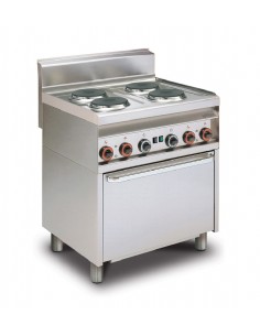 Professional electric cooktop - N° 4 burners - Electric oven - cm 80 x 65 x 87 h