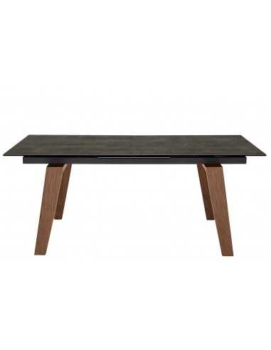 Indoor table - Painted metal - Wood legs -...