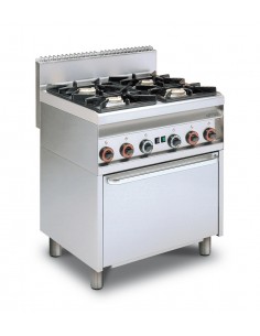 Cocina profesional de gas - N° 4 fogones - Horno de gas...