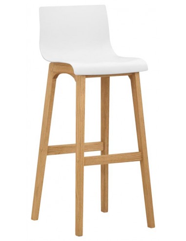Stool for interior - Oak wood structure - Polypropylene shell - Dimensions cm 39 x 34 x 102 h