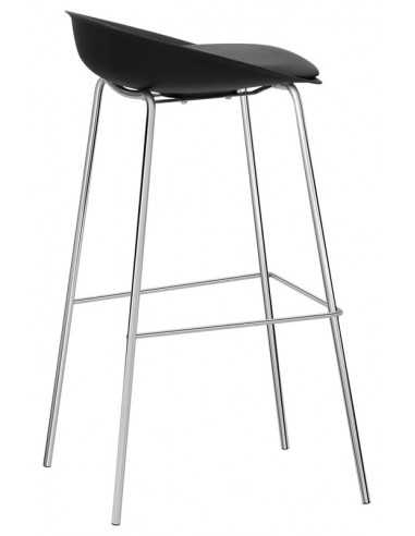 Sgabello per interno - Metallo cromato - Seduta...