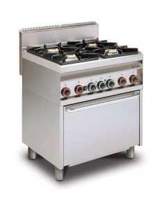Professional gas stove - Static electric oven with grill...