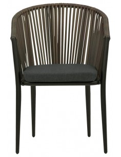 Outdoor chair - Painted aluminium - Polyethylene platinum... 2