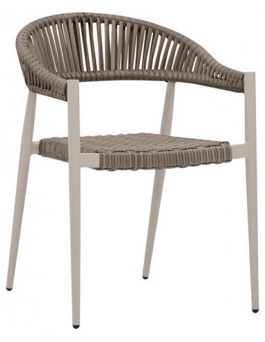 Sedia per esterno - Alluminio verniciato - Seduta e schienale in piattina di polietilene - cm 49 x 45 x 76 h