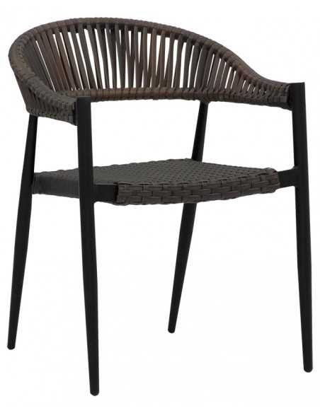 Chair for exterior - Painted aluminium - Seat and backrest in polyethylene saucer - cm 49 x 45 x 76 h