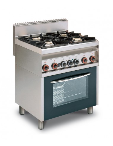 Cocina de gas - N. 4 fuegos - Parrilla estática de horno eléctrico - cm 80 x 65 x 87 h