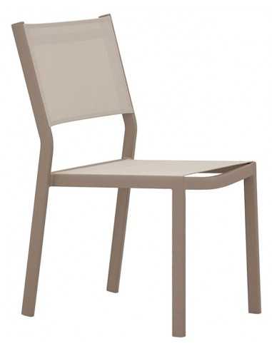 Silla exterior - Marco de aluminio pintado - Asiento de Textileno y espalda - Dimensiones cm 44 x 46 x 86 h