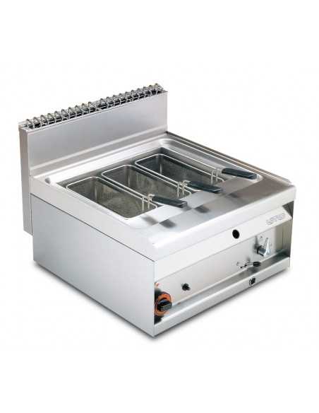 Cocedor de pasta profesional a gas - Capacidad lt 27 - N° 3 cestas - cm 60 x 65 x 29 h