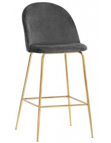 Indoor Stool - Brass Metal Structure - Velvet...