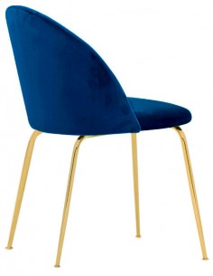 Interior chair - Brass metal frame - Velvet cover -... 2