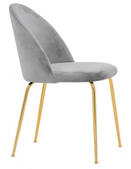 Sedia da interno - Struttura in metallo ottonato - Rivestimento in velluto - Dimensioni cm 44 x 42 x 79 h