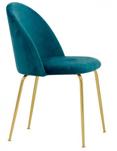 Interior chair - Brass metal frame - Velvet cover - Dimensions cm 44 x 42 x 79 h