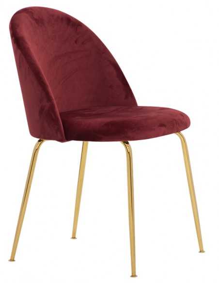 Interior chair - Brass metal frame - Velvet cover - Dimensions cm 44 x 42 x 79 h