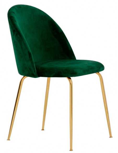 Silla interior - Marco de metal de latón - Funda de terciopelo - Dimensiones cm 44 x 42 x 79 h