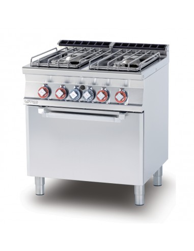Cocina de gas - N. 4 fuegos - horno eléctrico ventilado - Dimensiones cm 80 x 70,5 x 90 h