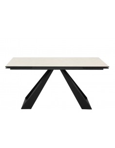 Indoor table - Painted metal - Crystal top and... 2