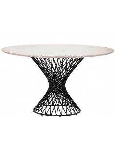 Indoor table - Painted metal frame - Synthetic marble top...