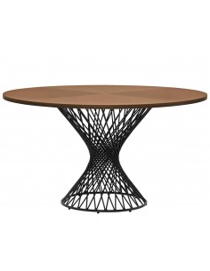 Indoor table - Painted metal frame - MDF veneered top -...