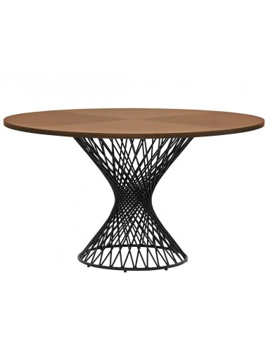Indoor table - Painted metal frame - MDF veneered top - Dimensions cm Ø 135 x 76h