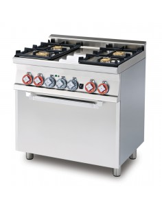Cocina profesional de gas - N. 4 fogones - Horno...