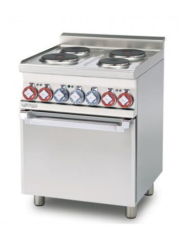 Cocina eléctrica - N. 4 placas redondas - horno eléctrico - cm 60 x 60 x 90 h